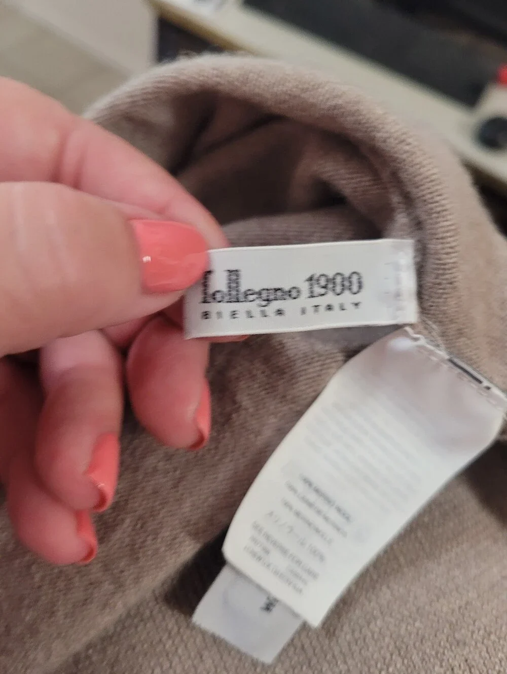 J Crew Men's XL Merino Wool Half Zip Sweater Italian Tollegno 1900 Beige